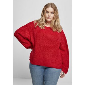 Urban Classics Ladies Wide Oversize Sweater fire red - 3XL