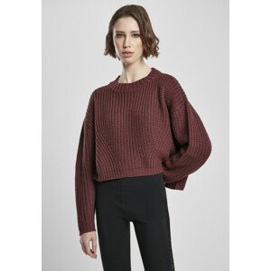 Urban Classics Ladies Wide Oversize Sweater cherry - XL