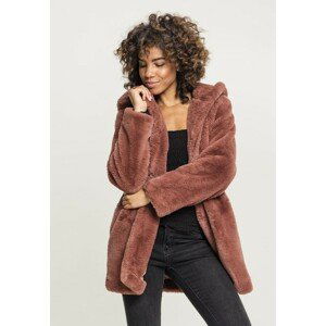 Urban Classics Ladies Hooded Teddy Coat darkrose - M