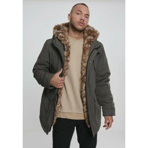 Urban Classics Hooded Faux Fur Parka dark olive - L