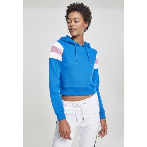 Urban Classics Ladies Sleeve Stripe Hoody brightblue/white/coolpink - XL