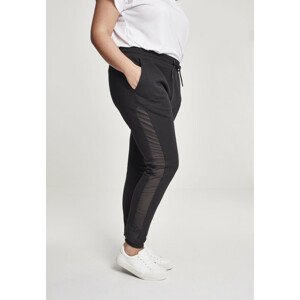 Urban Classics Ladies Tech Mesh Side Stripe Sweatpants black - 3XL