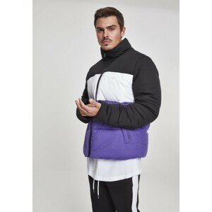 Urban Classics 3-Tone Boxy Puffer Jacket black/ultraviolet/white - XL