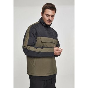 Urban Classics 2-Tone Padded Pull Over Jacket darkolive/black - L