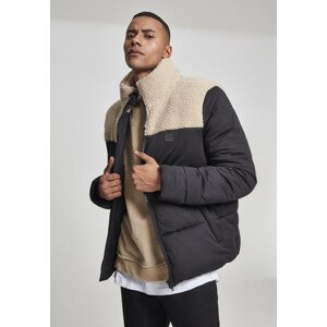 Urban Classics Sherpa Mix Boxy Puffer Jacket blk/darksand - S