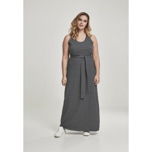 Urban Classics Ladies Long Racer Back Dress black/white - 3XL