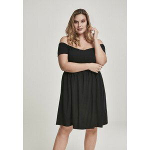 Urban Classics Ladies Smoked Off Shoulder Dress black - XS