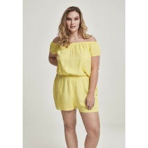 Urban Classics Ladies Off Shoulder Short Jumpsuit brightyellow - M