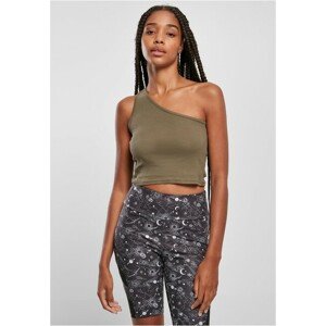 Urban Classics Ladies Cropped Asymmetric Top khaki - S