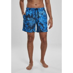 Urban Classics Pattern Swim Shorts blue flower - S