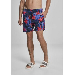 Urban Classics Pattern Swim Shorts blue/red - L