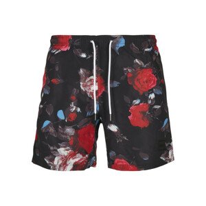 Urban Classics Pattern Swim Shorts black rose aop - 3XL