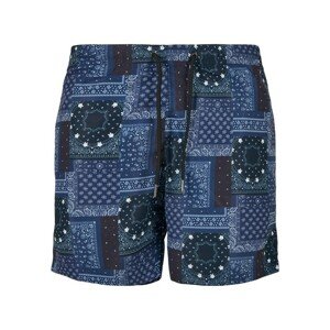 Urban Classics Pattern Swim Shorts navy bandana aop - XL