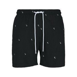 Urban Classics Embroidery Swim Shorts black/palmtree - M