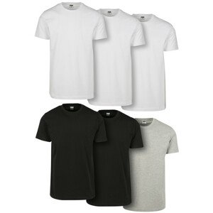 Urban Classics Basic Tee 6-Pack wht/wht/wht/blk/blk/gry - 3XL