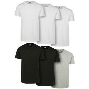 Urban Classics Basic Tee 6-Pack wht/wht/wht/blk/blk/gry - 5XL