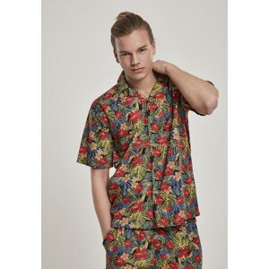 Urban Classics Pattern Resort Shirt black/tropical - L