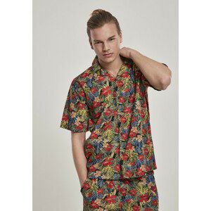 Urban Classics Pattern Resort Shirt black/tropical - S