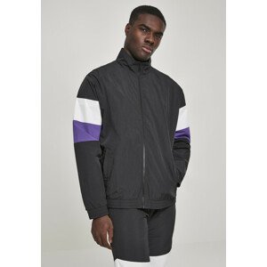 Urban Classics 3-Tone Crinkle Track Jacket blk/wht/ultraviolet - L