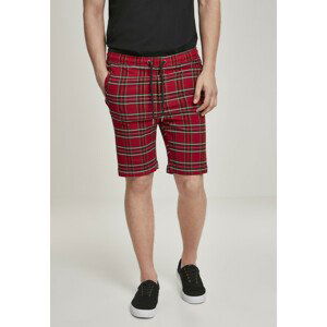 Urban Classics Checker Shorts red/blk - XL