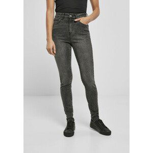 Urban Classics Ladies High Waist Skinny Jeans black stone washed - 26/30