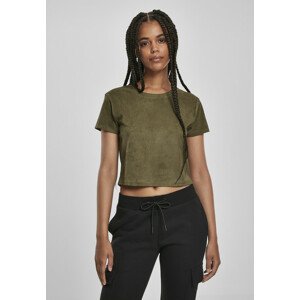 Urban Classics Ladies Cropped Peached Rib Tee olive - XL