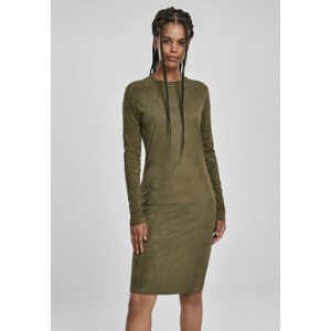 Urban Classics Ladies Peached Rib Dress LS olive - XL