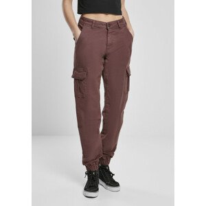 Urban Classics Ladies High Waist Cargo Pants cherry - 26