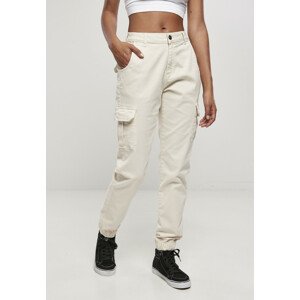 Urban Classics Ladies High Waist Cargo Pants whitesand - 26