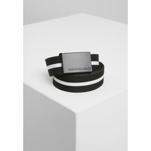 Urban Classics Canvas Belts black white stripe/black - UNI