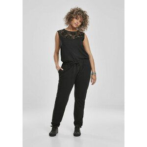 Urban Classics Ladies Lace Block Jumpsuit black - 4XL