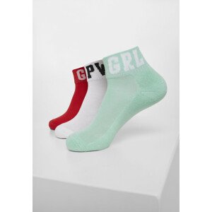 Urban Classics Girl Power Socks 3-Pack red/white/mint - 39–42