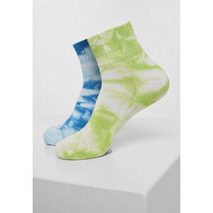 Urban Classics Tie Dye Socks Short 2-Pack green/blue - 47–50