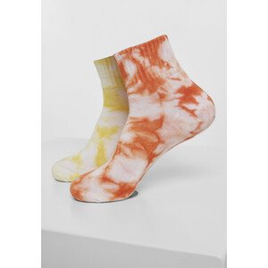 Urban Classics Tie Dye Socks Short 2-Pack orange/yellow - 43–46