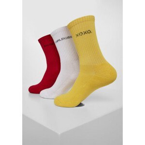 Urban Classics Wording Socks 3-Pack yellow/red/white - 43–46
