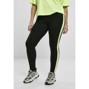 Urban Classics Ladies Neon Side Stripe Leggings black/electriclime - M