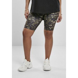 Urban Classics Ladies High Waist Camo Tech Cycle Shorts wood digital camo - M