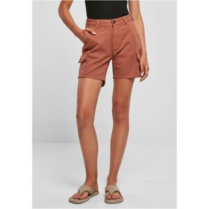 Urban Classics Ladies High Waist Cargo Shorts terracotta - 26