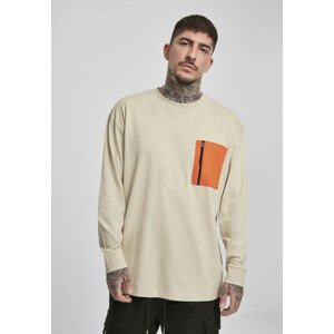 Urban Classics Boxy Big Contrast Pocket LS concrete - S