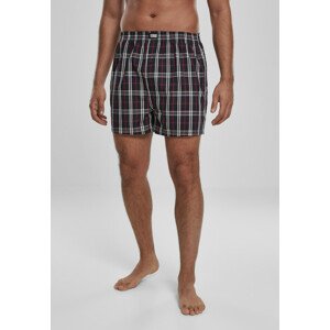 Urban Classics Woven Plaid Boxer Shorts 2-Pack red/navy - L