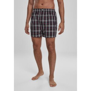 Urban Classics Woven Plaid Boxer Shorts 2-Pack red/navy - M