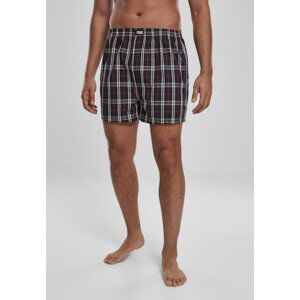 Urban Classics Woven Plaid Boxer Shorts 2-Pack red/navy - M