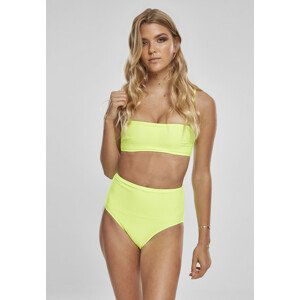 Urban Classics Ladies High Waist Bandeau Bikini electriclime - XS