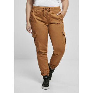 Urban Classics Ladies High Waist Cargo Jogging Pants toffee - 4XL