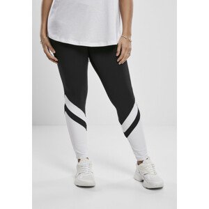 Urban Classics Ladies Arrow High Waist Leggings black/white - 4XL