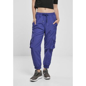 Urban Classics Ladies High Waist Crinkle Nylon Cargo Pants bluepurple - XS