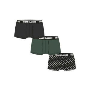 Urban Classics Boxer Shorts 3-Pack darkgreen+black+branded aop - S