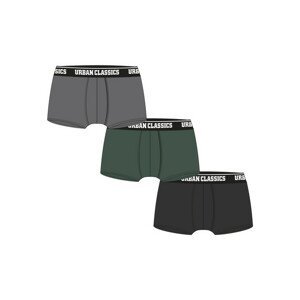 Urban Classics Boxer Shorts 3-Pack grey+darkgreen+black - 4XL