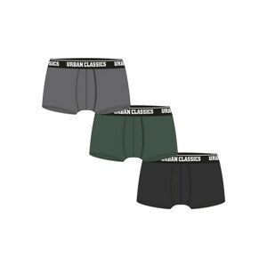 Urban Classics Boxer Shorts 3-Pack grey+darkgreen+black - 5XL