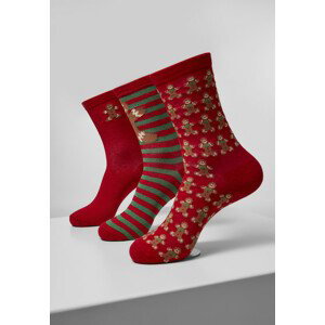 Urban Classics Christmas Gingerbread Lurex Socks 3-Pack multicolor - 39–42